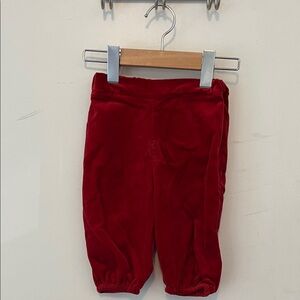 Red velvet pull-on pants